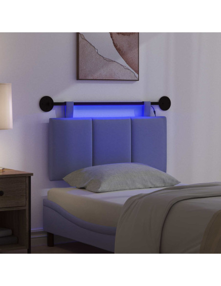 Testiera sospesa Con luce LED Blu jeans Tessuto