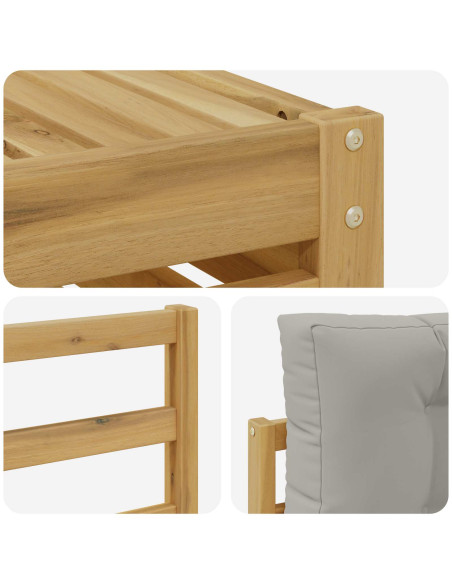 Set di divani da esterno 5 pcs Bianco e Grigio Chiaro
