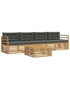 Set di divani da esterno con cuscino 5 pcs Bianco e Antracite 2