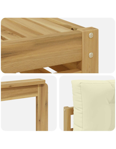 Set di divani da esterno con cuscino 5 pcs Bianco e Crema