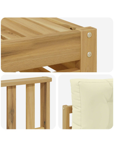 Set di divani da esterno con cuscino 5 pcs Bianco e Crema