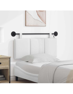 Testiera sospesa Con luce LED Bianco Tessuto