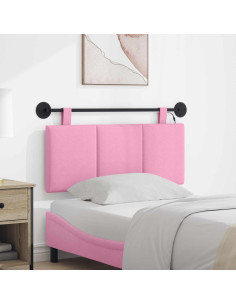 Testiera sospesa Con luce LED Rosa Tessuto