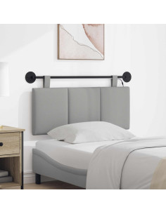 Testiera sospesa Con luce LED Grigio Nuvola Tessuto