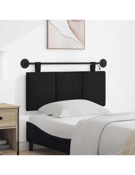 Testiera sospesa Con luce LED Nero Tessuto