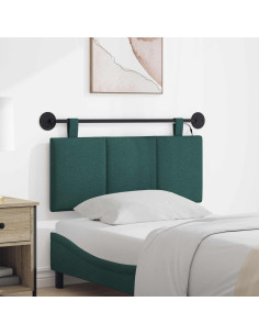 Testiera sospesa Con luce LED Verde Scuro Tessuto