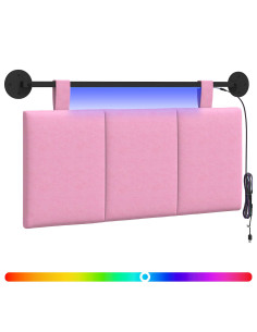 Testiera sospesa Con luce LED Rosa Tessuto 2