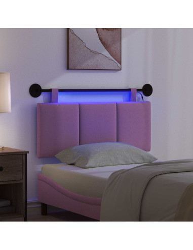 Testiera sospesa Con luce LED Rosa Tessuto