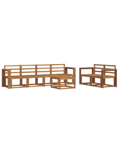 Set di divani da esterno 7 pcs Naturale 2