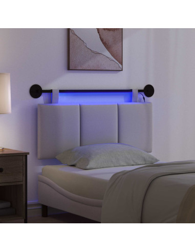 Testiera sospesa Con luce LED Grigio Nuvola Tessuto