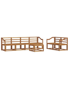 Set di divani da esterno 7 pcs Naturale 2