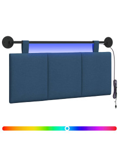 Testiera sospesa Con luce LED Blu Tessuto 2