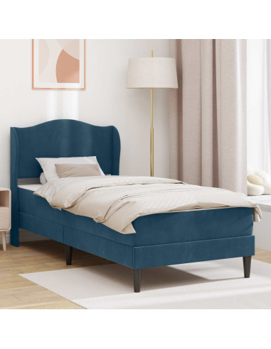 Struttura del letto con testiera Blu 90 x 190 cm Velluto