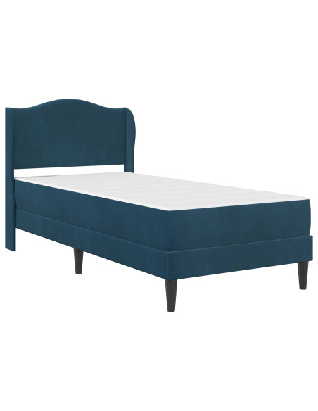 Struttura del letto con testiera Blu 90 x 190 cm Velluto