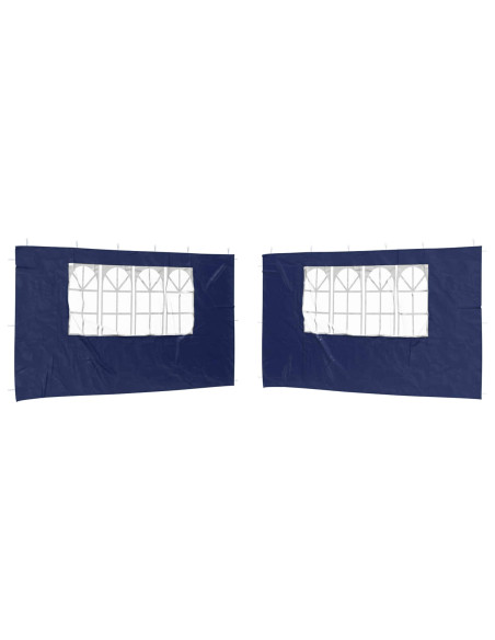 Parete per tenda da festa 2 pcs 400 x 195 cm Blu PE e Acciaio
