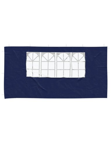 Parete per tenda da festa 2 pcs 400 x 195 cm Blu PE e Acciaio