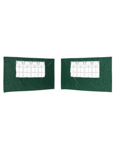 Parete per tenda da festa 2 pcs 400 x 195 cm Verde PE e Acciaio 2
