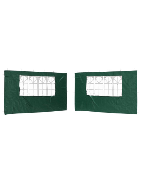Parete per tenda da festa 2 pcs 400 x 195 cm Verde PE e Acciaio
