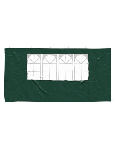 Parete per tenda da festa 2 pcs 400 x 195 cm Verde PE e Acciaio