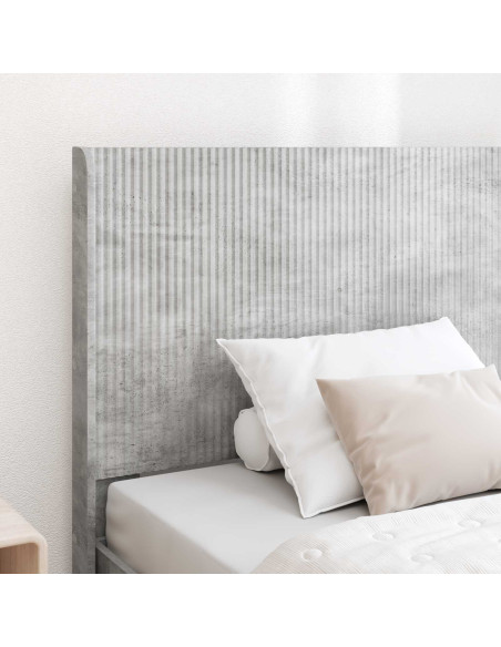 Struttura del letto con stoccaggio e testata Grigio Cemento