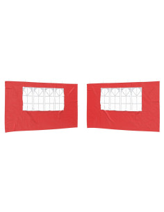 Parete per tenda da festa 2 pcs 400 x 195 cm Rosso PE e Acciaio 2