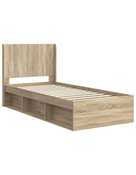Struttura del letto con stoccaggio e testata Rovere Sonoma
