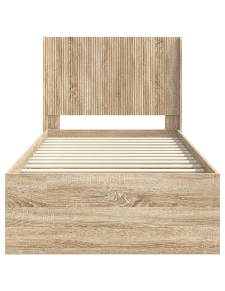 Struttura del letto con stoccaggio e testata Rovere Sonoma