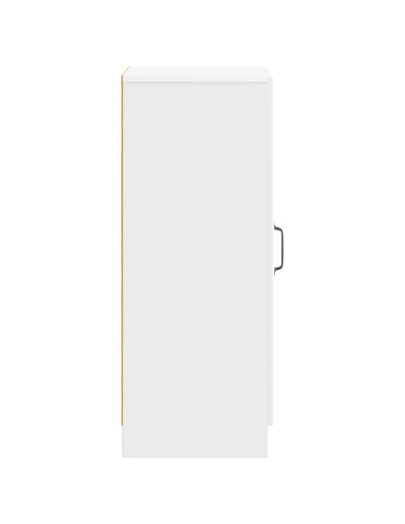 Credenza Bianco Lucido 33 x 34,5 x 87 cm Legno ingegnerizzato