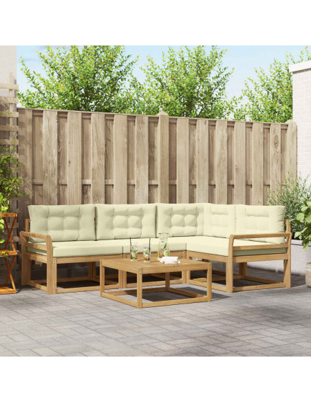 Set di divani da esterno 5 pcs Bianco e Crema 79 x 79 x 37 cm