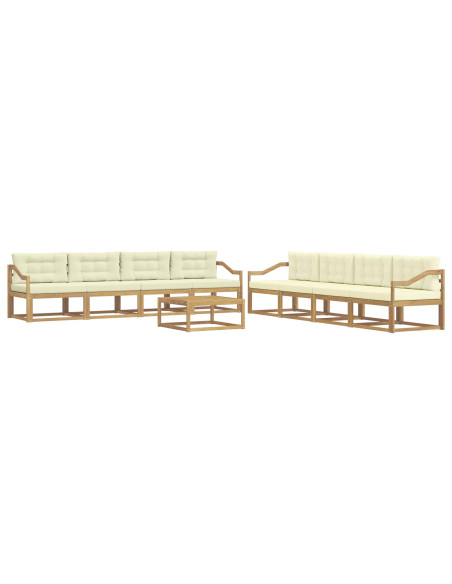 Set di divani da esterno 9 pcs Bianco e Crema 79 x 79 x 37 cm