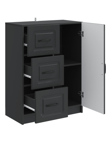Credenza Nero 66 x 34,5 x 87 cm Legno ingegnerizzato