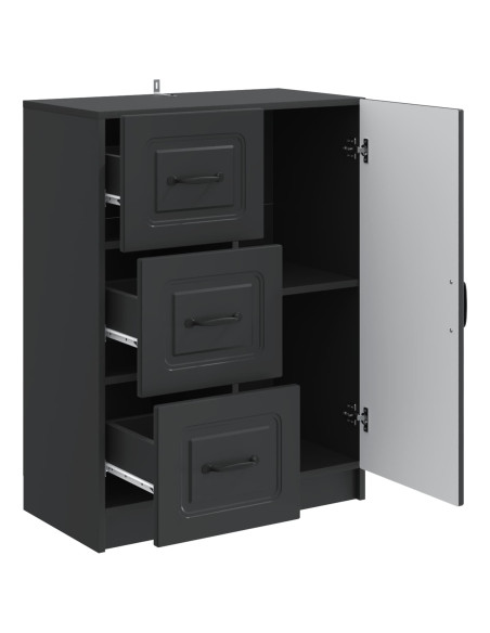 Credenza Nero 66 x 34,5 x 87 cm Legno ingegnerizzato