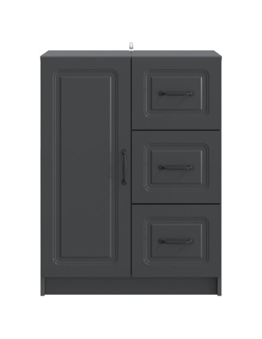Credenza Nero 66 x 34,5 x 87 cm Legno ingegnerizzato