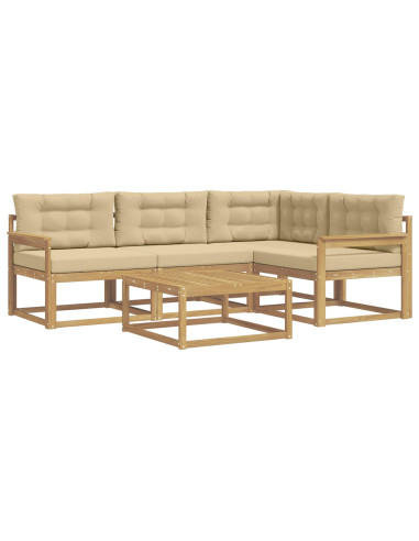 Set di divani da esterno 5 pcs Bianco e Beige 79 x 79 x 37 cm