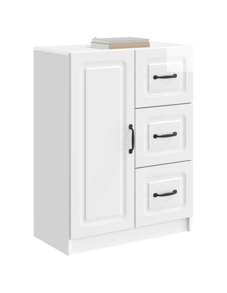 Credenza Bianco Lucido 66 x 34,5 x 87 cm Legno ingegnerizzato