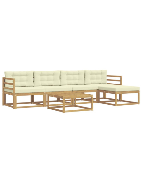 Set di divani da esterno 6 pcs Bianco e Crema 79 x 79 x 37 cm