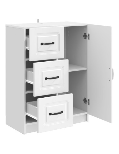 Credenza Bianco Lucido 66 x 34,5 x 87 cm Legno ingegnerizzato