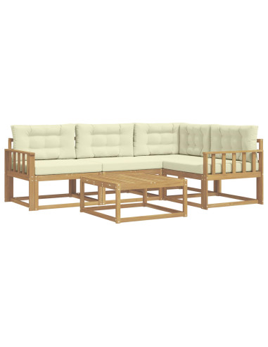 Set di divani da esterno 5 pcs Bianco e Crema 79 x 79 x 37 cm