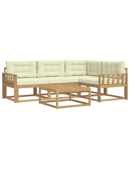 Set di divani da esterno 5 pcs Bianco e Crema 79 x 79 x 37 cm