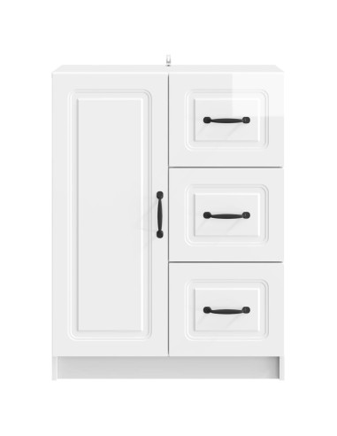 Credenza Bianco Lucido 66 x 34,5 x 87 cm Legno ingegnerizzato