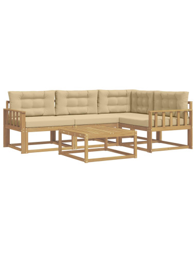 Set di divani da esterno 5 pcs Bianco e Beige 79 x 79 x 37 cm