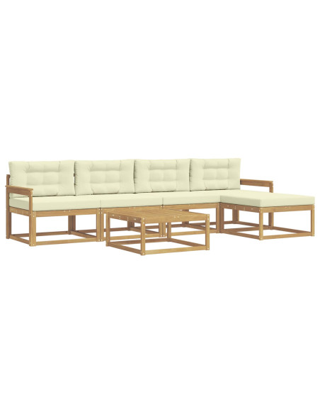 Set di divani da esterno 6 pcs Bianco e Crema 79 x 79 x 37 cm
