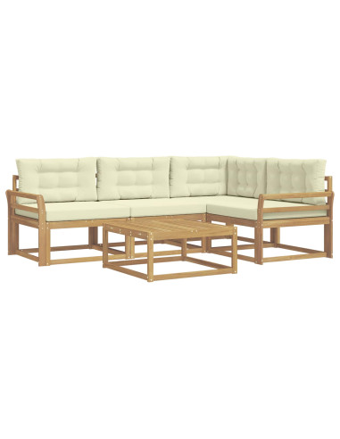 Set di divani da esterno 5 pcs Bianco e Crema 79 x 79 x 37 cm