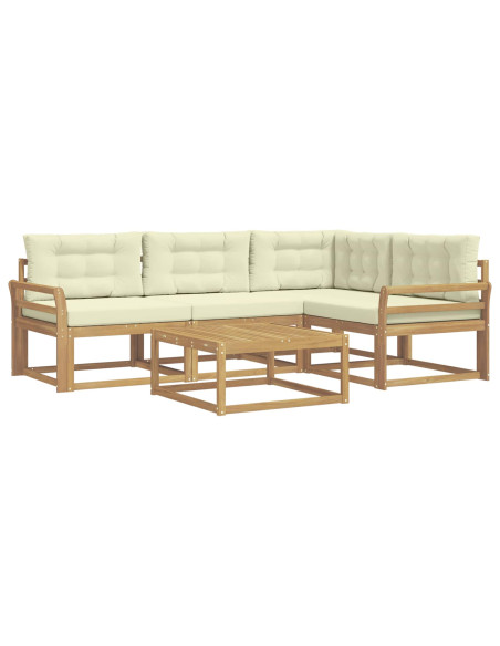Set di divani da esterno 5 pcs Bianco e Crema 79 x 79 x 37 cm