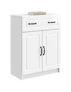 Credenza Bianco Lucido 66 x 34,5 x 87 cm Legno ingegnerizzato 2