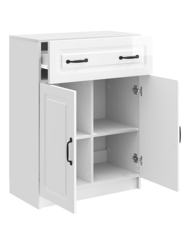 Credenza Bianco Lucido 66 x 34,5 x 87 cm Legno ingegnerizzato