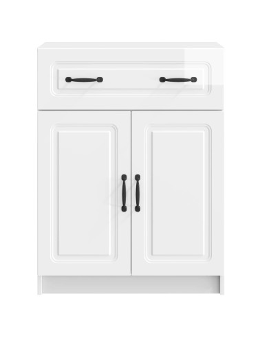 Credenza Bianco Lucido 66 x 34,5 x 87 cm Legno ingegnerizzato