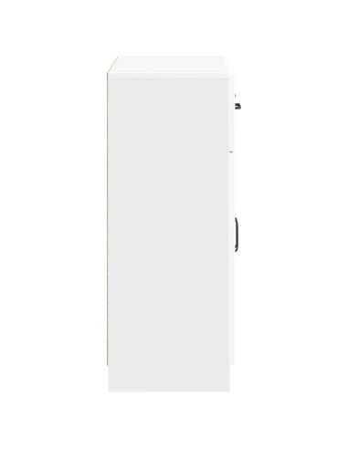 Credenza Bianco Lucido 66 x 34,5 x 87 cm Legno ingegnerizzato