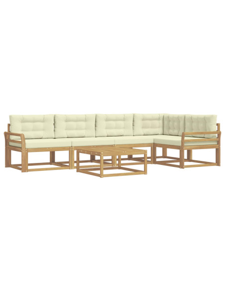 Set di divani da esterno 6 pcs Bianco e Crema 79 x 79 x 37 cm