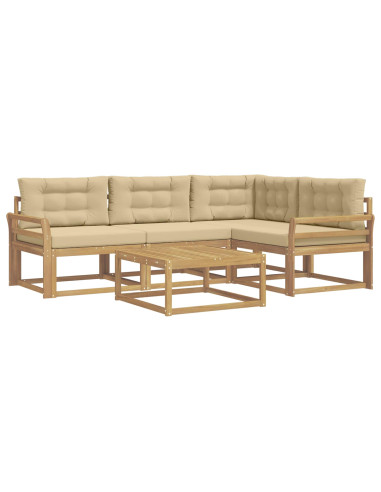 Set di divani da esterno 5 pcs Bianco e Beige 79 x 79 x 37 cm